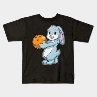 Rabbit at Bowling with Bowling ball Kids T-Shirt